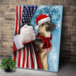 Custom Dog German Shepherd Through The Snow Wall Art For Christmas Gift Matte Wall Art Canvas - MakedTee