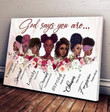 God Says You Are Unique Special Lovely Ladies Print Wall Art Decor Canvas - MakedTee
