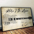 Here I Go Again Whitesnake Lyric Guitar Typography Signed Wall Art Print Canvas - MakedTee