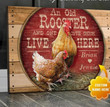 Personalized Name Text Chicken Couple An Old Rooster And One Cute Chicken Live Here Wall Art Wall Art Canvas - MakedTee