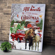Custom All Hearts Come Home For Christmas Horse Wall Art For Christmas Gift Matte Wall Art Canvas - MakedTee