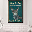 Why Hello Sweet Cheeks Have A Seat Donkey Print Wall Art Decor Canvas - MakedTee