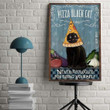 Cat Poster Pizza Black Cat Never Apologize For Being Yourself Cat Printed Wall Art Decor Canvas - MakedTee