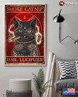 Vintage Black Cat With Tattoos Catnip Hail Lucipurr Canvas - MakedTee