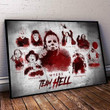 Horror Movies Characters Team Hell Blood Color Art For Fan Wall Art Print Decor Canvas Poster Canvas - MakedTee