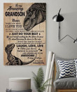 To My Amazing Grandson Never Forget How Much I Love You Laugh Love Live Your Grandpa Dinosaur T Rex Family Love Print Wall Art Canvas - MakedTee