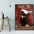 Black Cat Coffee Co Cat Coffee Cat Smoke Signs For Home Best Gifts Ever Cat Hanging Satin Portrait Wall Art Canvas - MakedTee