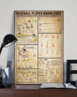 Baseball Player Knowledge For Fan Wall Art Print Canvas - MakedTee