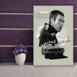 Bullitt Steve Mcqueen And His Mustang Signature Canvas Prints-MakedTee