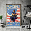 Female Welder Feminism Well Behaved Women Rarely Make History Ideal Table Top Satin Portrait Wall Art Canvas - MakedTee