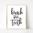 Brush Your Teeth Print Wall Art Decor Canvas - MakedTee
