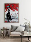 Black Cat Those We Love Vintage Print Wall Art Decor Canvas - MakedTee