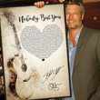 Nobody But You Song Lyrics Heart Blake Shelton Signature Guitar For Fan Wall Art Print Canvas - MakedTee