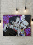 Pulp Fiction Frankenstein Monster And His Bride Wall Art Print Canvas - MakedTee