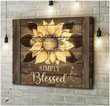 Simply Blessed Sunflower Print Wall Art Decor Canvas - MakedTee