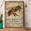 Bee Flower Kind Works Are Like Honey Sweet To The Soul Satin Portrait Wall Art Canvas - MakedTee
