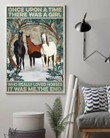 Once Upon A Time There Was A Girl Who Really Loved Horses Wall Art Print Canvas - MakedTee