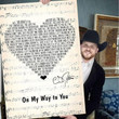 Cody Johnson On My Way To You Heart Lyric Typography Signed For Fan Print Wall Art Canvas - MakedTee