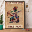 Girl Playing Guitar Back To The Gypsy That I Was Vintage Satin Portrait Wall Art Canvas - MakedTee