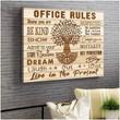 Office Rules Office Wall Canvas Poster Wall Art