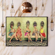 Hairdresser Vintage Ladies Doing Hair Canvas Poster Wall Art