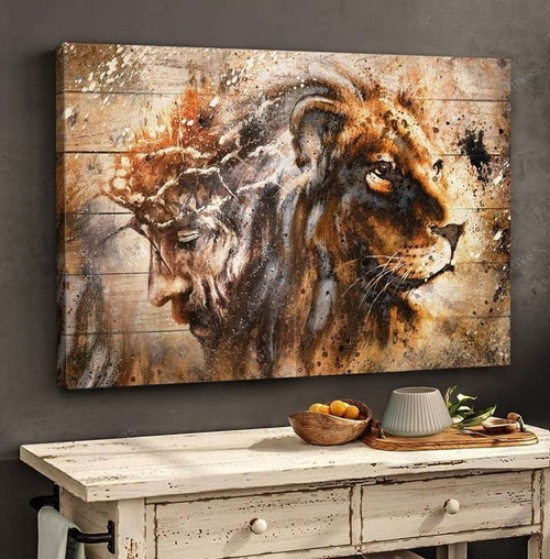 Jesus And Lion - The Perfect Combination Canvas Prints, Jesus Painting, Jesus Wall Art Canvas Prints 3  - Posters Canvas Prints Wall Art