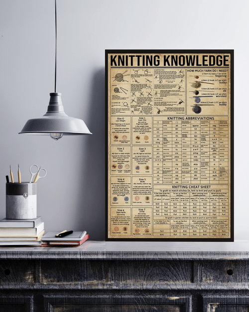 Knitting Knowledge For Bedroom Livingroom Gift For Mom And Girlfriend Canvas Poster Wall Art Decor