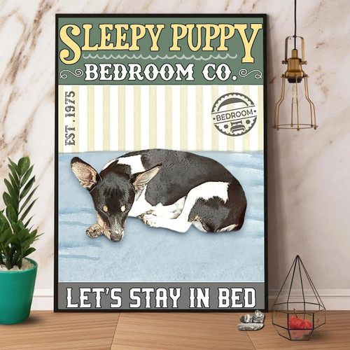 Sleepy Puppy Bedroom Co Let'S Stay In Bed Satin Portrait Canvas Poster Wall Art Decor