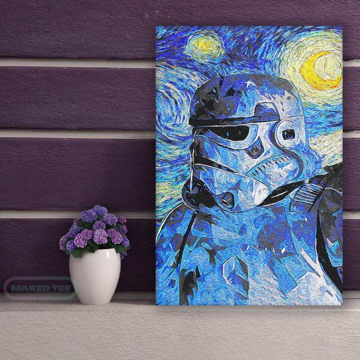 Stormtrooper Star Wars Starry Night Abstract Wall Art Prints, Starwars Alternative Movie Painting Posters