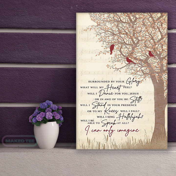 Mercyme I Can Only Imagine Music Chords Cardinals For Fan Printed Wall Art Decor Canvas Prints