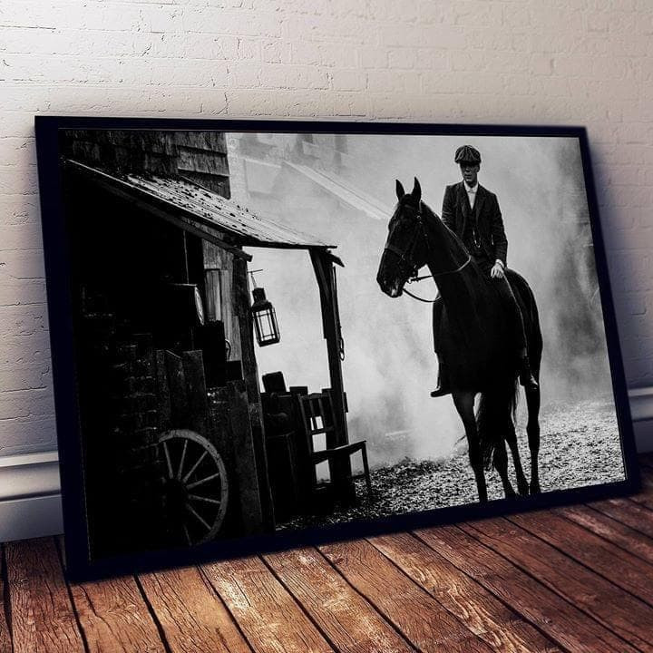 Peaky Blinder Thomas Shelby Riding Horse Wall Art Print Decor Canvas Poster Canvas - MakedTee