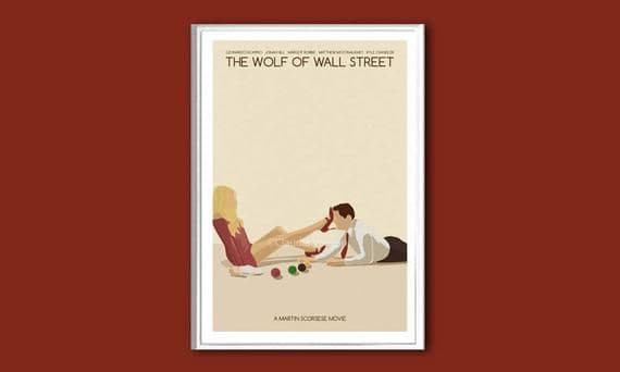 The Wolf Of Wall Street Minimalistic Movie Print Wall Art Decor Canvas - MakedTee