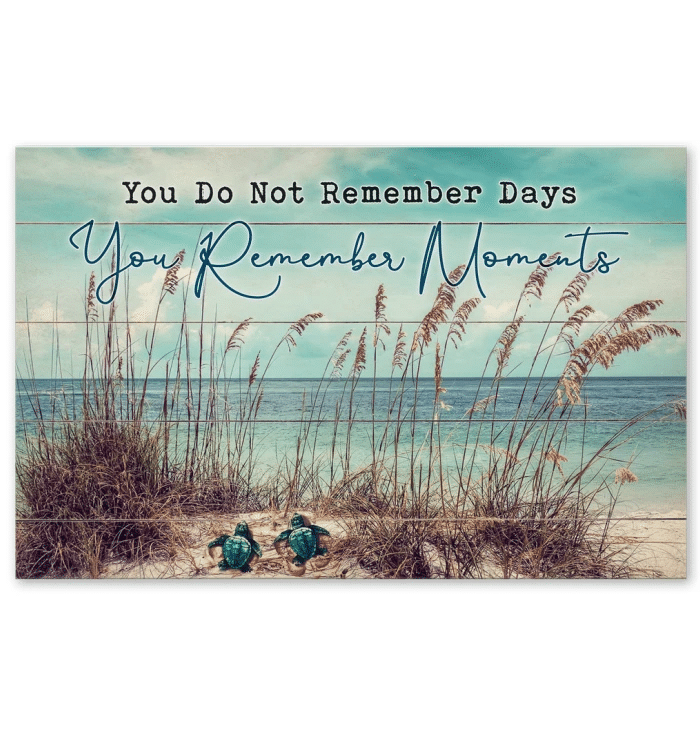 Turtle You Remember Moments Canvas Poster Wall Art