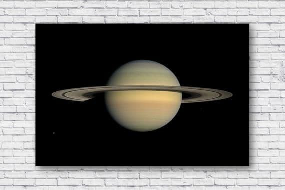 Nasa Saturn With Moons - Huge High Resolution Poster For Wall Art Decor Canvas - MakedTee