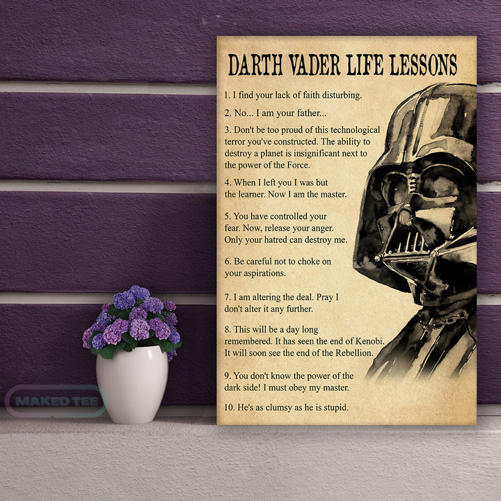 Funny Darth Vader Life Lessons Canvas Prints