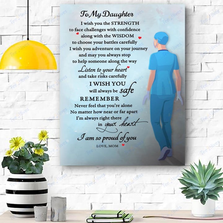 Nurse To My Daughter Canvas Print Wall Art - Gift For Daughter - Matte Canvas - MakedTee