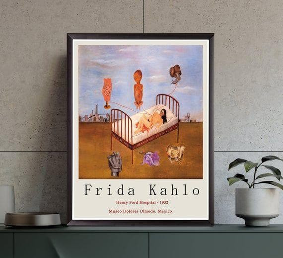 Frida Kahlo Art Print Gallery Quality Henry Ford Hospital Wall Printed Wall Art Decor Canvas - MakedTee