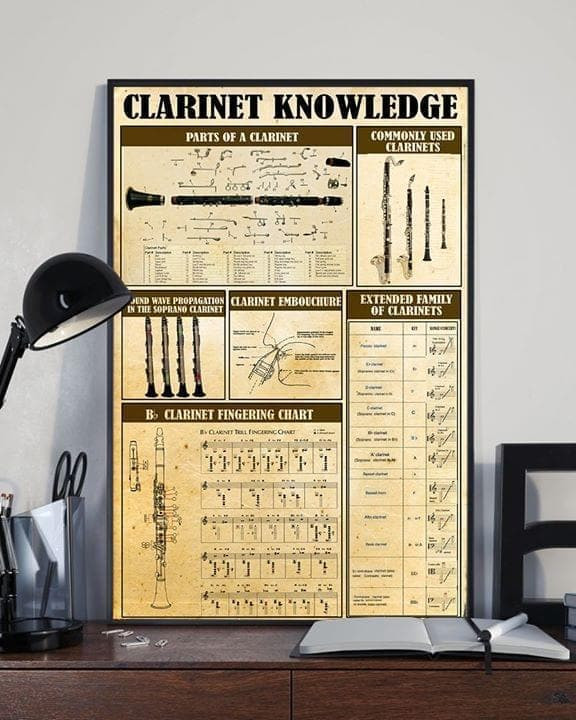 Clarinet Knowledge Parts Of Clarinet Commonly Used Clarinet Satin Portrait Wall Art Canvas - MakedTee