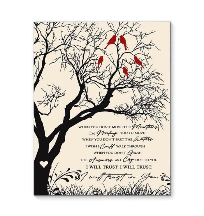 Lauren Daigle Trust In You Lyric Tree Bird Wall Art Print Decor Canvas - MakedTee