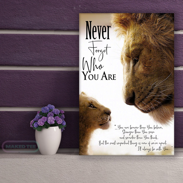 Never Forget Who You Are Simba Lion King Print Wall Art Canvas Prints