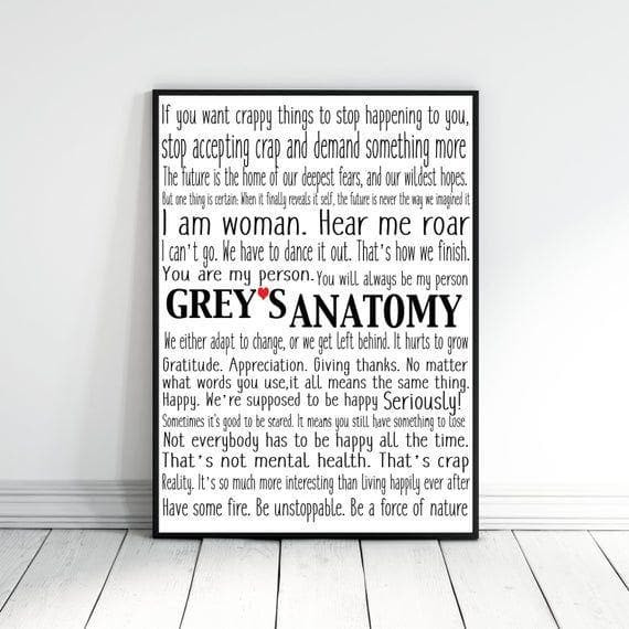 Greys Anatomy Show Quotes Print Wall Art Decor Canvas - MakedTee