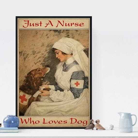Just A Who Loves Dog Print Wall Art Decor Canvas - MakedTee