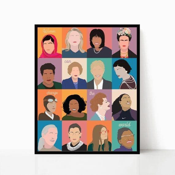 Women Can Change The World Icons The Future Is Female - Print Poster Decor Canvas - MakedTee