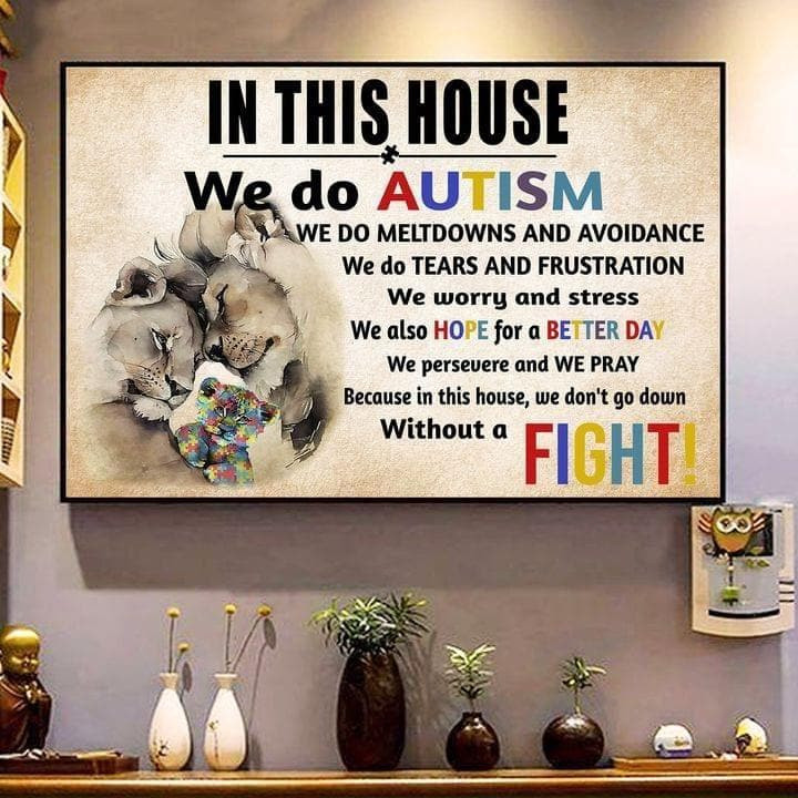 In This House We De Autism Prevention Hope For A Better Day Family Gift Home Decor Print Wall Art Canvas - MakedTee