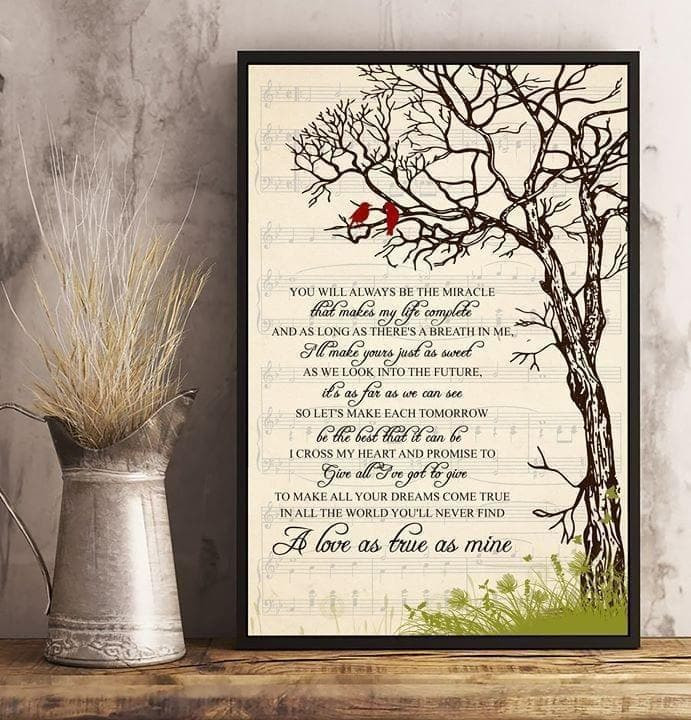 George Strait I Cross My Heart Lyric Tree Bird Canvas - MakedTee