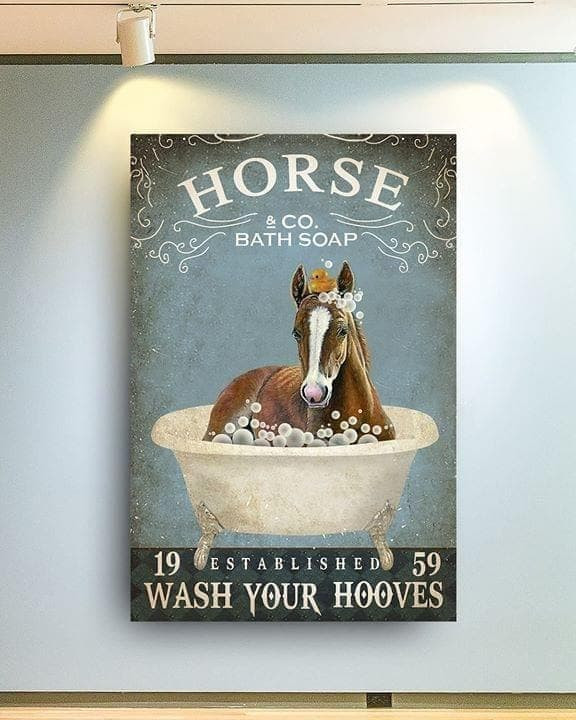 Horse Co Bath Soap Wash Your Hooves Established 1959 Wall Art Print Decor Canvas Poster Canvas - MakedTee