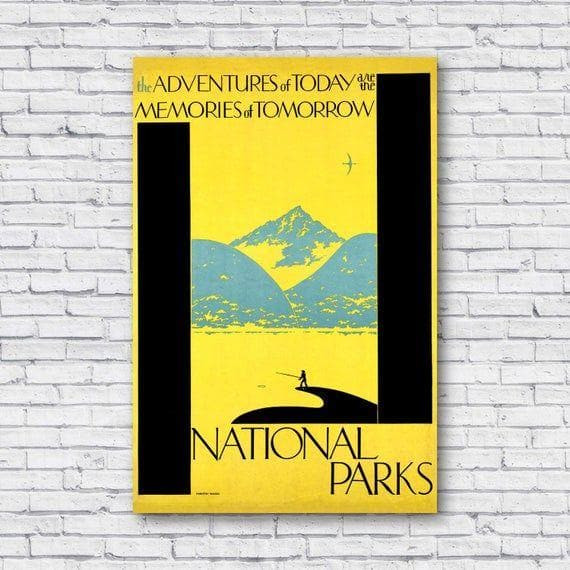 Vintage Us National Parks Poster - The Adventures Of Today Are The Memories Of Tomorrow Canvas - MakedTee
