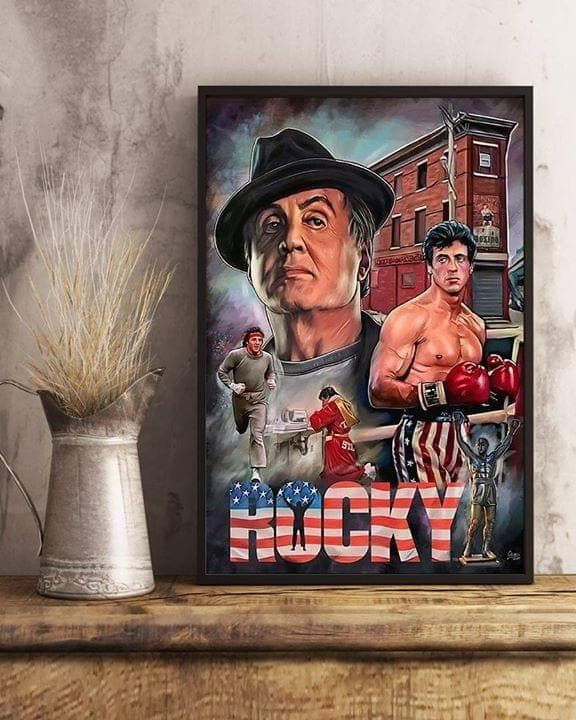 Rocky Balboa Sylvester Stallone Boxing Fighter For Fan Printed Wall Art Decor Canvas - MakedTee