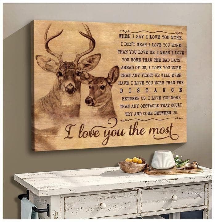 I Love You The Most Wall Art Print Canvas - MakedTee