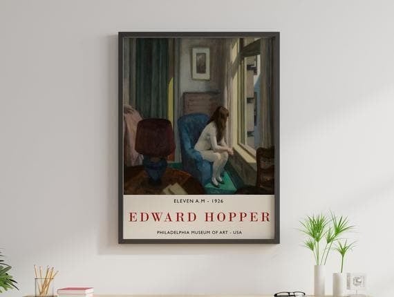 Edward Hopper Exhibition Gallery Quality Print Eleven Am Printed Wall Art Decor Canvas - MakedTee